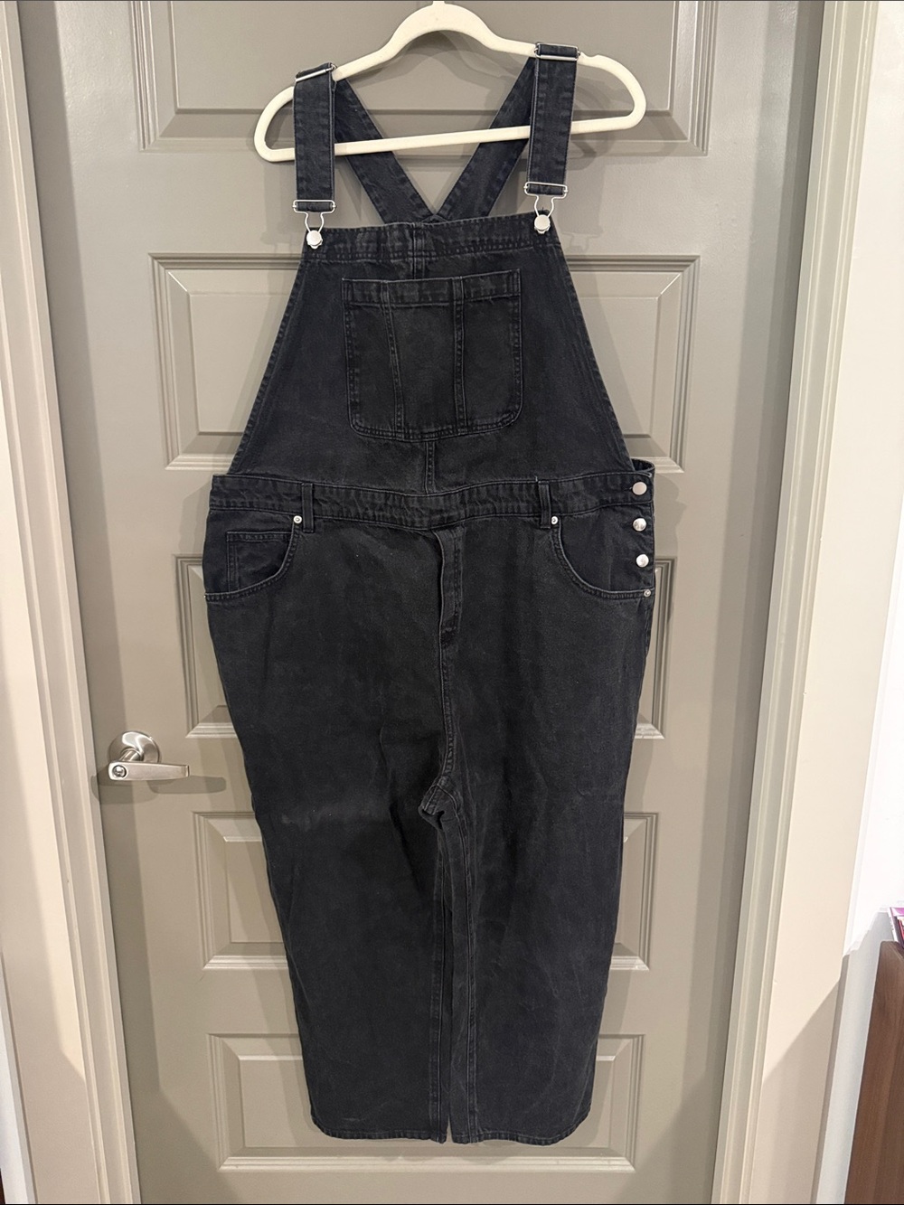 H&M Black Denim Overall Jumpsuit